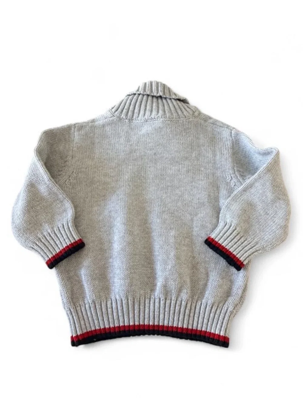 Gymboree Gray Turtleneck Sweater with Snowman Knit and Red Accents
